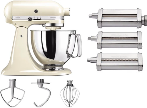 KitchenAid Artisan Mixer 5KSM125 Amandelwit + Pastaroller En -snijderset (3-delig) 3 KitchenAid Artisan Mixer 5KSM125 Amandelwit + Pastaroller En -snijderset (3-delig)