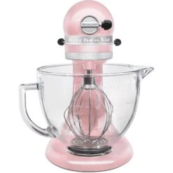 KitchenAid Artisan Designer Series Tilt-Back Head Stand Mixer In Silk Pink -Kitchenaid KitchenAid Artisan Design Series 5 Quart Tilt Head Stand Mixer with Glass Bowl 2