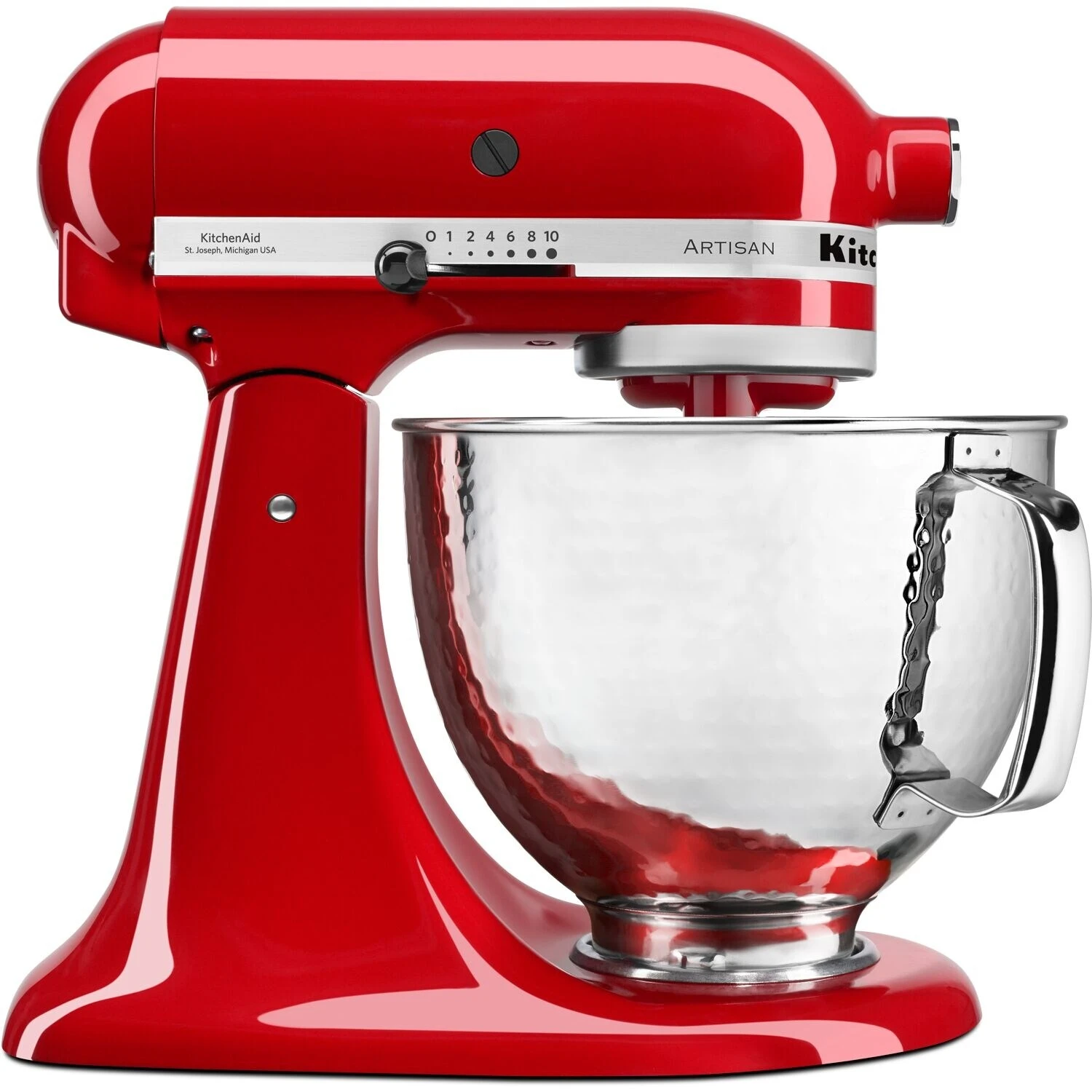 KitchenAid Artisan Series 325-Watt Tilt-Back Head Stand Mixer With Hammered Bowl In Empire Red 4 KitchenAid Artisan Series 325-Watt Tilt-Back Head Stand Mixer With Hammered Bowl In Empire Red - Afbeelding 2