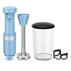 KitchenAid Corded Variable-Speed Immersion Blender In Blue Velvet With Blending Jar -Kitchenaid KitchenAid Corded Variable Speed Immersion Blender in Blue Velvet with Blending Jar 2