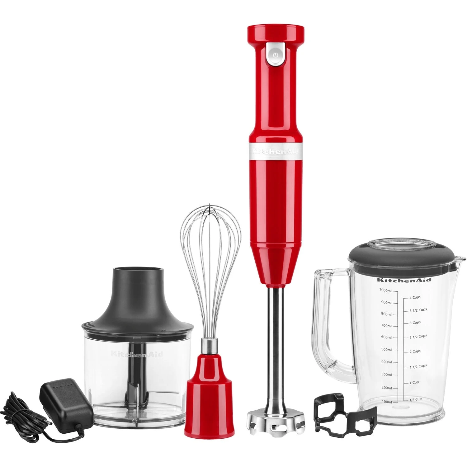 KitchenAid Cordless Variable Speed Hand Blender With Chopper And Whisk Attachment In Empire Red 4 KitchenAid Cordless Variable Speed Hand Blender With Chopper And Whisk Attachment In Empire Red - Afbeelding 2