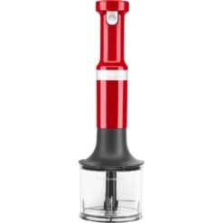 KitchenAid Cordless Variable Speed Hand Blender With Chopper And Whisk Attachment In Empire Red