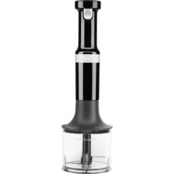 KitchenAid Cordless Variable Speed Hand Blender With Chopper And Whisk Attachment In Onyx Black